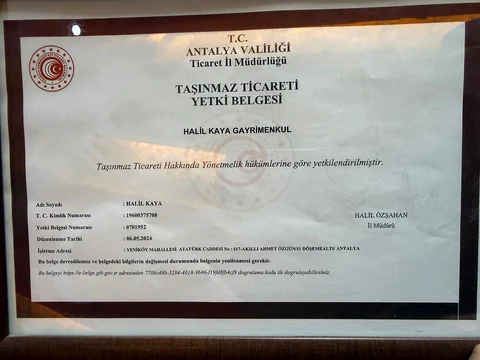 Taşınmaz Ticareti Yetki Belgesi